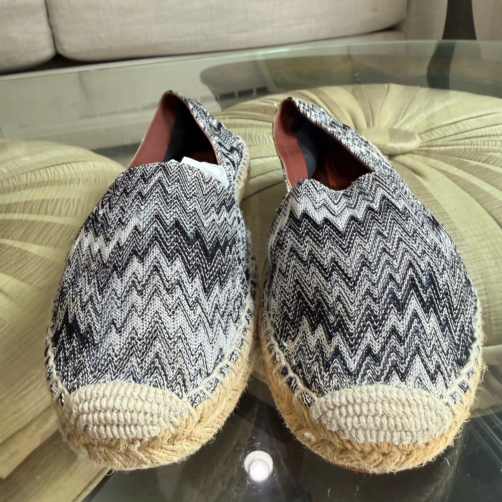 Missoni Black & White Zigzag Espadrille Slip-Ons